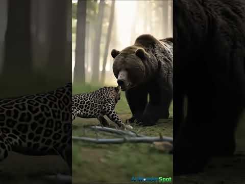 The masterpiece of the bear saving the baby deer. #animals #babybear #babyanimal