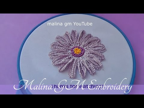 How to embroider a daisy | Floral Embroidery| dimensional stitches