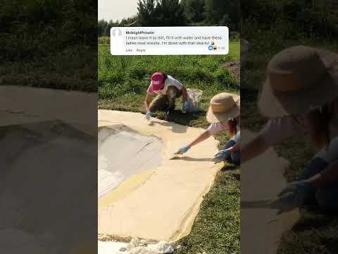 These girls just built a backyard pool! 💦🏖️ #diypool #epicbuild