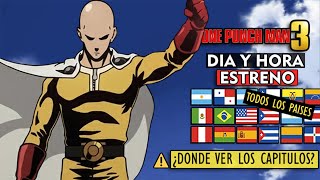 Importante 🔴 ONE PUNCH MAN Temporada 3 - Día y Hora de ESTRENO (Todos los Países) - ¿Donde ver?