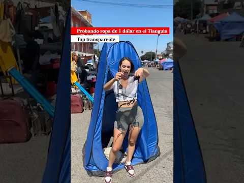 Probando ropa de 1 dólar en el Tianguis | top transparente | @valentinapaz