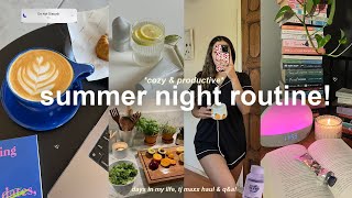 my *COZY & PRODUCTIVE* summer night routine!⛅️pilates, self care, cooking and book reviews!