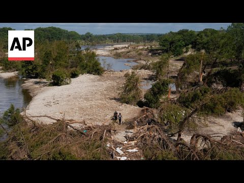 YouTube video thumbnail: Cleanup Underway on Guadalupe River in Kerrville, Texas After Floods