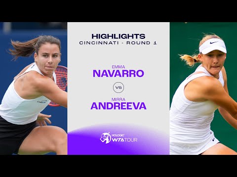 Emma Navarro vs. Mirra Andreeva | 2024 Cincinnati Round 1 | WTA Match Highlights