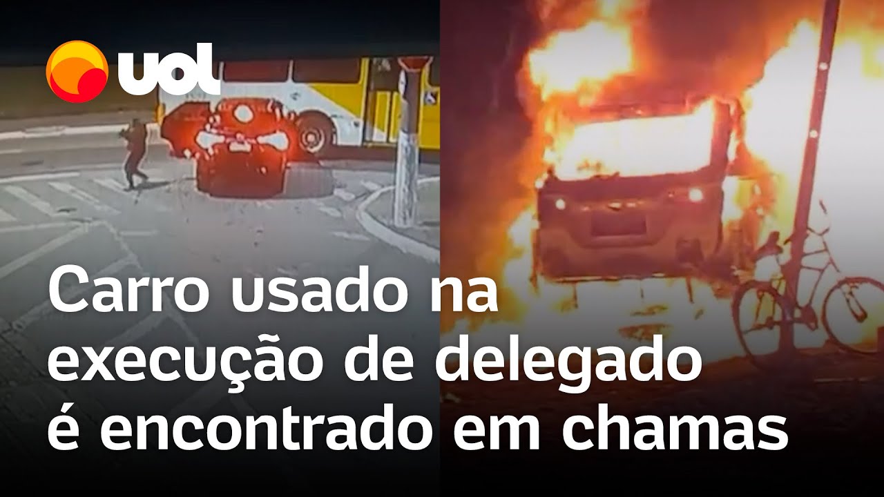 Delegado é morto em SP: carro usado por criminosos foi roubado e abandonado em chamas após o crime