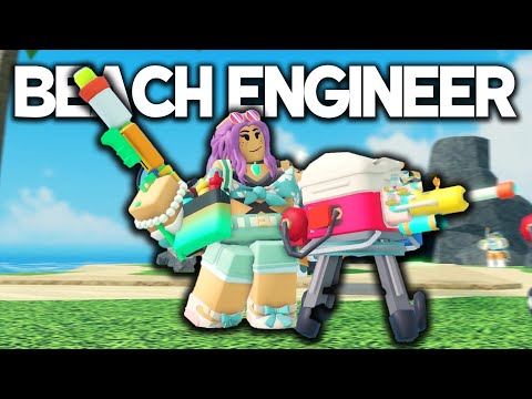 New BEACH Engineer Skin! SHOWCASE | TDS Surf & Turf Battlepass (Roblox)