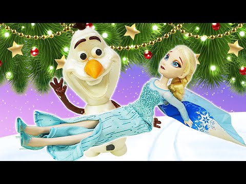 A Boneca Elza Frozen e Olaf: A Festa de Natal Bagunçada! Vídeo Infantil