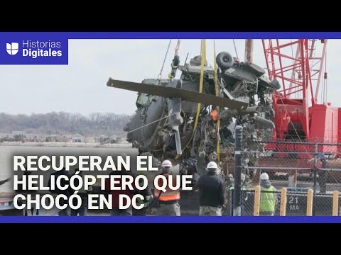 Sacan del río Potomac el helicóptero militar que chocó contra el avión de pasajeros en Washington DC