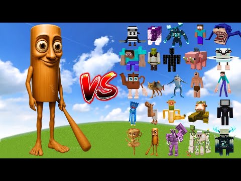 Tung Tung Sahur vs All Minecraft Bosses - Minecraft Mob Battle