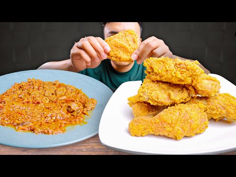 ASMR CRISPY FRIED CHICKEN WITH INDONESIAN SPICY SAMBAL