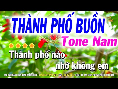 Thành Phố Buồn Karaoke Tone Nam Mi Thứ- ( Phong Cách Bolero – Chữ To ) | Tuyết Nhi