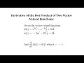 Vector Functions and Calculus Concepts