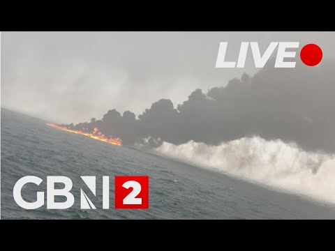 WATCH: Live footage of oil tanker burning in the North Sea