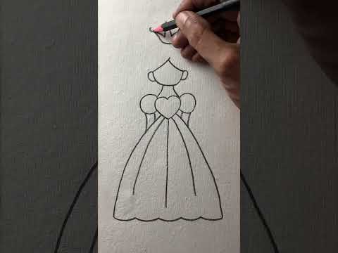 Simple princess drawing with pencil