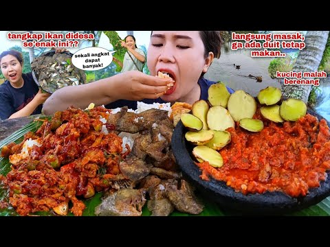 DAPAT BANYAK IKAN HASIL JARING ⁉️ MASAK LANGSUNG MAKAN IKAN GORENG SAMBAL LALAPAN JENGKOL MENTAH