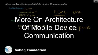 More on Architecture of Mobile device Communication