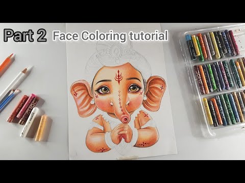 Ganesha drawing, Cute Ganesh ji oil pastel Drawing- PART 2 Doms oi pastel Drawing