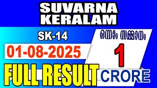 KERALA LOTTERY RESULT|FULL RESULT SUVARNA KERALAM SK-14|Kerala Lottery Result Today|live