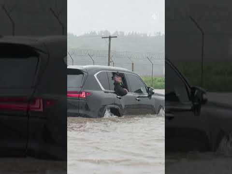 Kim Jong-Un inspects floods and declares national emergency