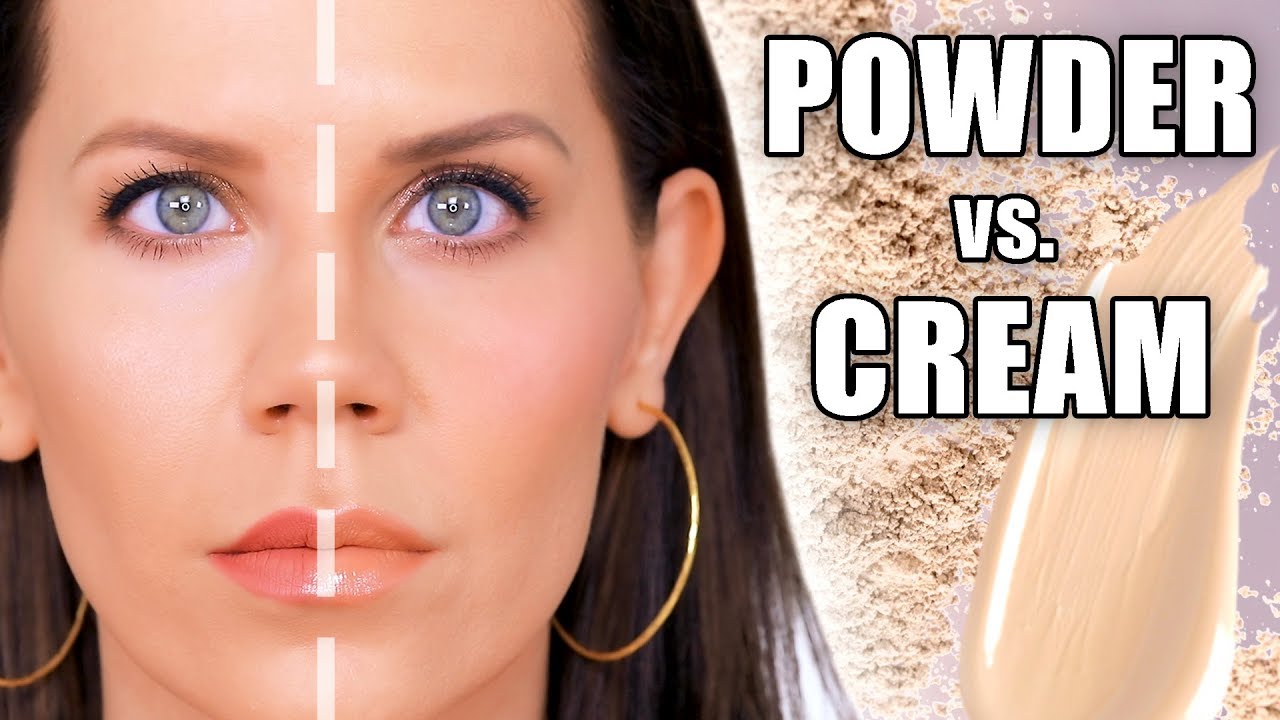HALF CREAM vs HALF FACE POWDER MAKEUP