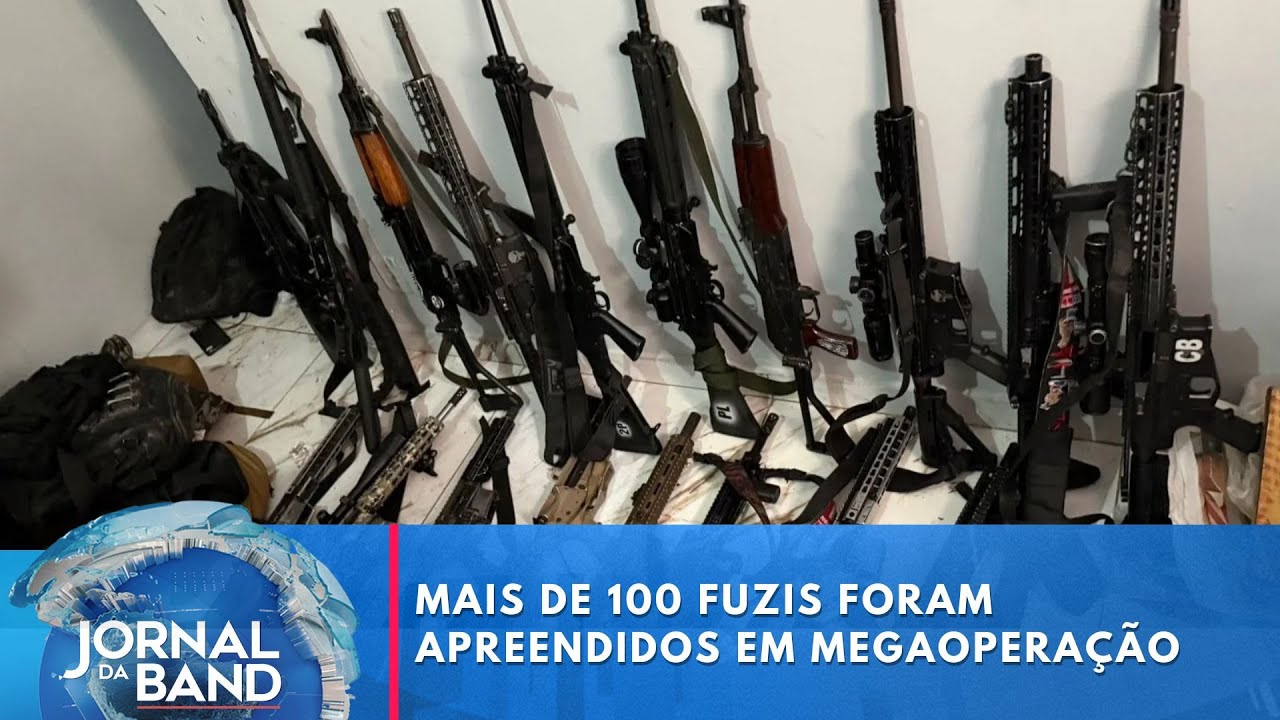 Mais de 100 fuzis foram apreendidos em megaoperação no RJ