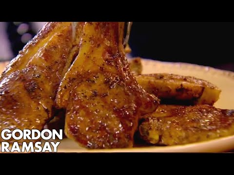 Aromatic Grilled Lamb Chops with Chargrilled Broccoli & Bulgar Wheat Salad Gordon Ramsay
