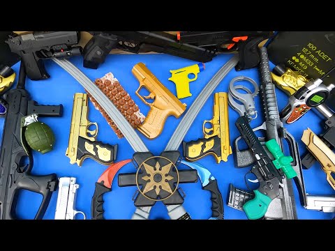 Dangerous Firearms ! Sharp and Metal Karambits - Toy Guns and Equipments - Sword and Weapon Box !