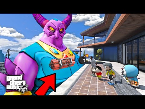 GTA V : Shinchan Doraemon Franklin Saved Devil Kaal from Sceret Door in GTA 5 in Telugu