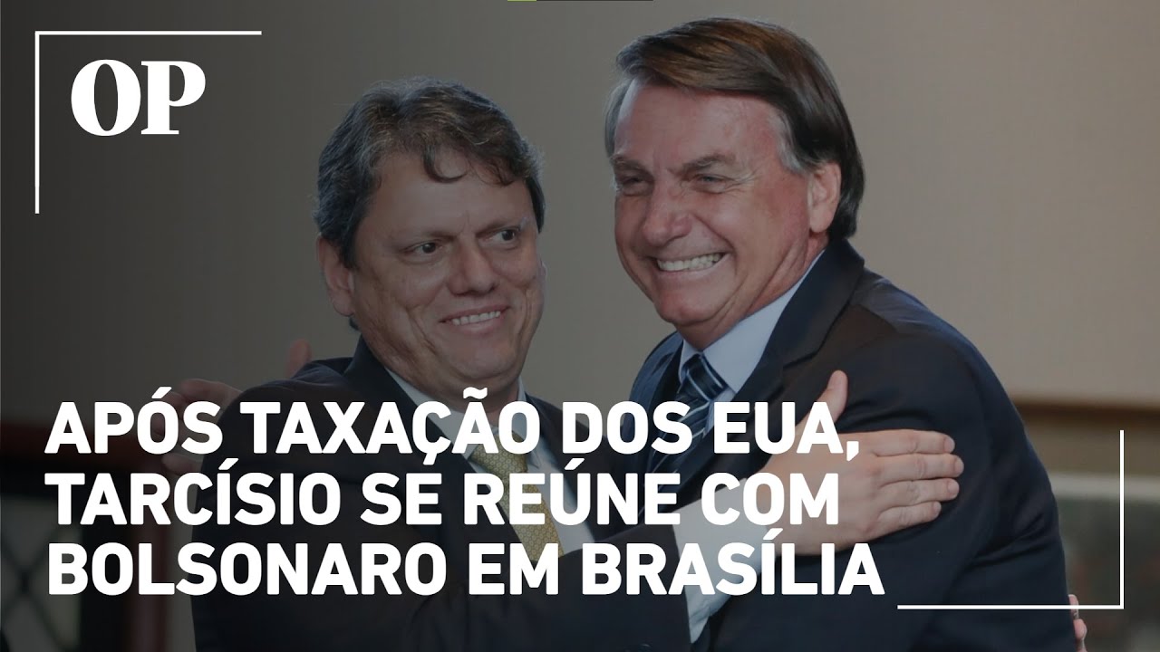 Um dia após Trump taxar Brasil Tarcísio se encontra com Bolsonaro Sempre bom estar ao seu lado