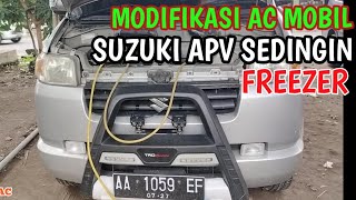 Servis AC mobil Suzuki APV.Membuat AC mobil dingin menggigil.Modifikasi AC mobil sedingin freezer