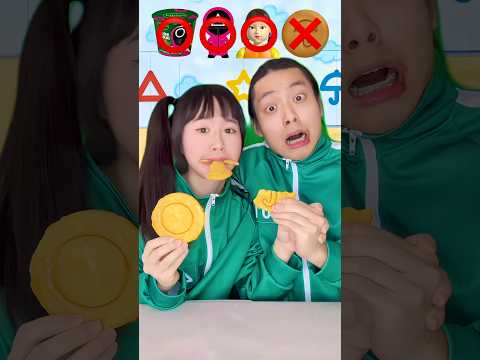 Squid Game Emoji Food Mukbang ASMR sick emotion 🥵Dalgona Candy #funny #mukbang #asmr