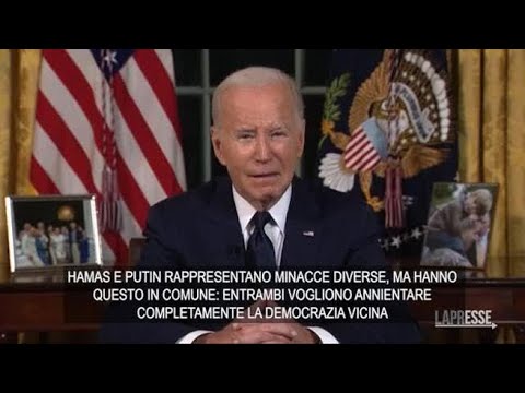 Il discorso di Biden su Ucraina e Israele: «Putin e Hamas vogliono annientare la democrazia»