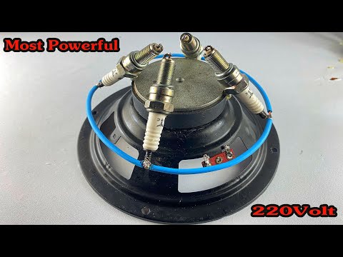 Amazing most powerful 220volt free electricity energy self running with magnet speaker #technology