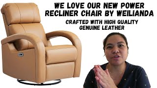 Weilianda Power Recliner Crafted with high quality leather. Perfect for the whole family.