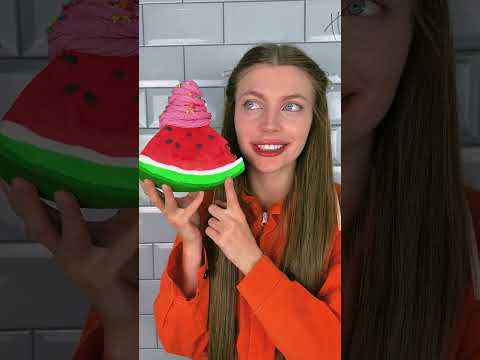 الأطعمة الحقيقية مقابل أطعمة الشوكولاتة الهلامية التحدي🍦🍉 #shorts