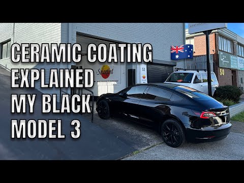 2023 Black Tesla Model 3 Ceramic Coating Explained and Application
