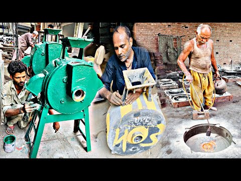 How Fascinating Art of Manufacturing Wheat Grinding Machine by Hardworking Old Men