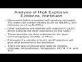 Explosives and Chromatography Concepts
