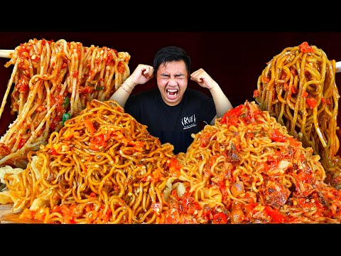 NYERAH 🥵 MUKBANG MIE GACOAN LEVEL 8 + MIE IKAN LAUT PEDAS ALA MELDI LEVEL MENDESIS