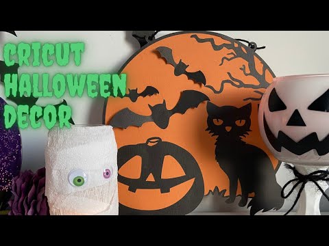 Cricut Halloween Decor Ideas - Scary Cat Wall/Door Hanging | Just 1 DIY