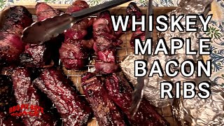 Sticky Brown Sugar Whiskey Maple Bacon Ribs