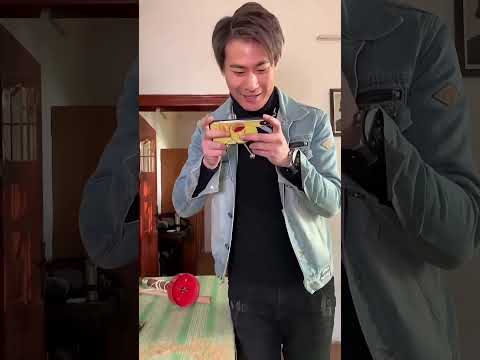 Genius son sawed the table in half to steal the phone to play games!