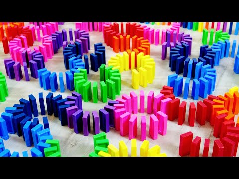 RAINBOW Dominoes Compilation | 20 Minutes Of Dominoes