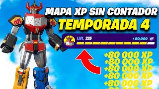 [MAPA de XP SIN CONTADOR] Como *SUBIR RAPIDO DE NIVEL* en FORTNITE *SKIN MEGAZORD XP* Temporada 4 OG