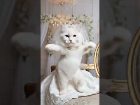 Kucing Putih Memakai Gaun Pengantin Joget Cinta Merah Jambu #kucing #kucingjoget #cintamerahjambu