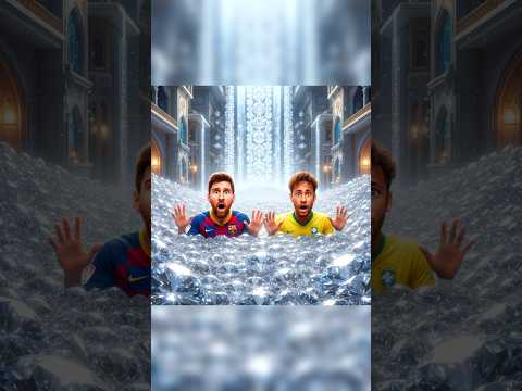 Who will save Messi & Nemar in the Diamond Flood?#shorts #youtubeshorts #messi #ronaldo