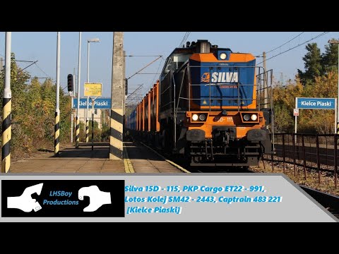Silva 15D - 115, PKP Cargo ET22 - 991, Lotos Kolej SM42 - 2443, Captrain 483 221 - [Kielce Piaski]