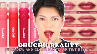 299 PESOS LIP TINT?! CHUCHU BEAUTY JUICY DEW AND CLOUD MATTE TINT REVIEW & SWATCHES (ALL SHADES)