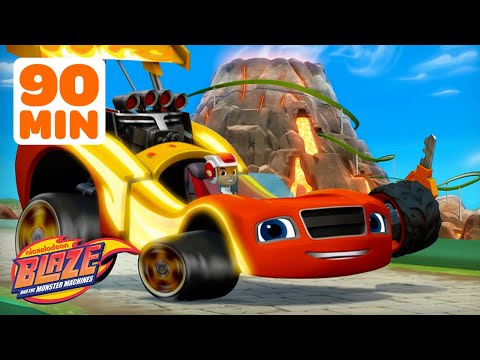 90 MINUTES of Blaze and the Monster Machines Transforming into RACE CARS! 🏎️💨 w/ AJ