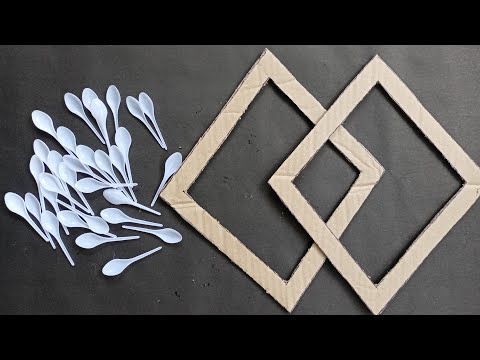 DIY Wall Hanging Craft Using Plastic Spoons/Paper Craft For Home Decoration/Unique Wall Decor Idea |